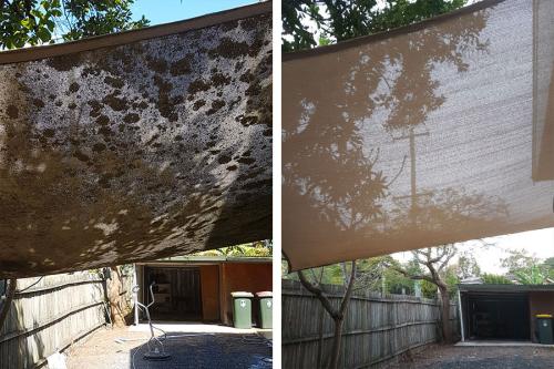 Shadecloth before and after