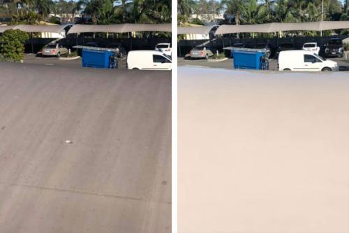 Commercial shop roof before and after