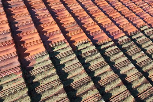 Brick roof before and after