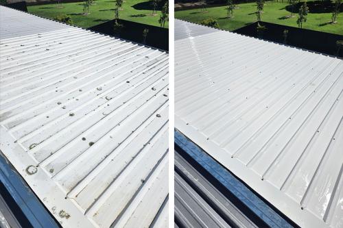 Tin roof before and after