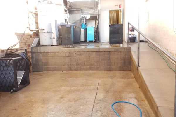 Restaurant loading bay after pressure cleaning
