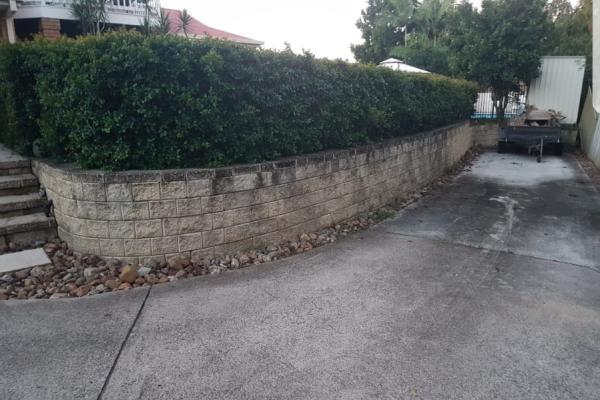Dirty garden driveway before photo