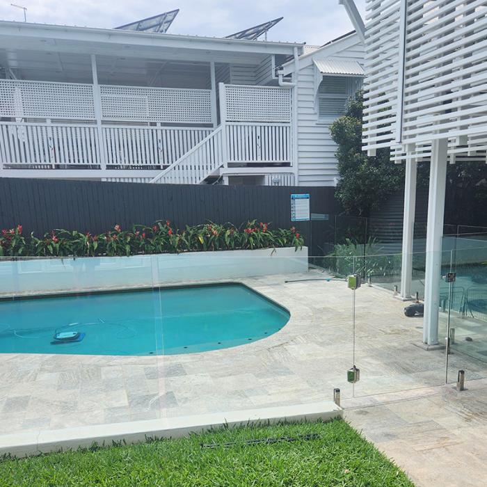 Clean moden pool and patio area